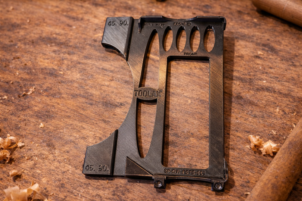 Coupes à 45° et 90° – Plaque de protection TOOLAX pour scie circulaire Erbauer ECS18-LI – Compatible avec les rails de guidage Evolution