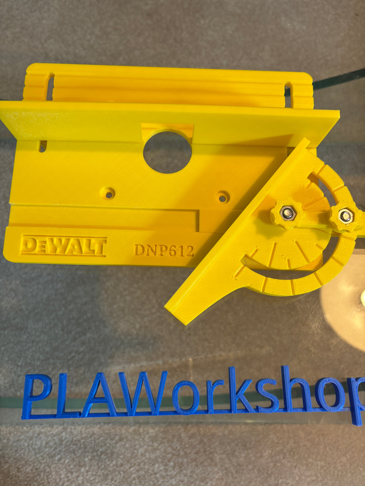 TOOLAX Mini Bench Top Router Table with Angle/Fence Guide fits Dewalt Routers DCW600 DWP611 via DNP612 Plunge Base