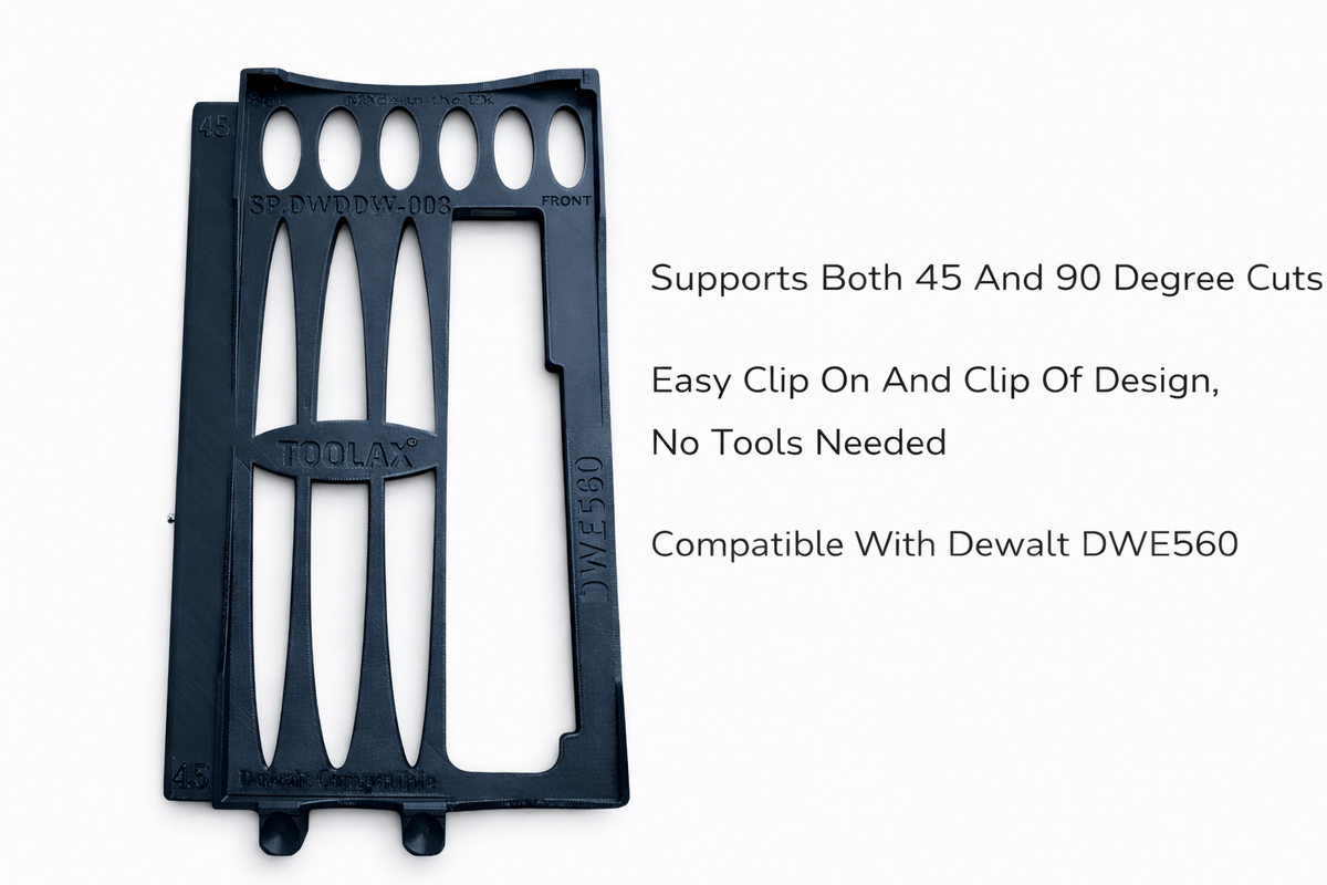 TOOLAX 45° and 90° cuts Adaptor for Dewalt Circular Saw DWE560 to fit Triton Guide rail