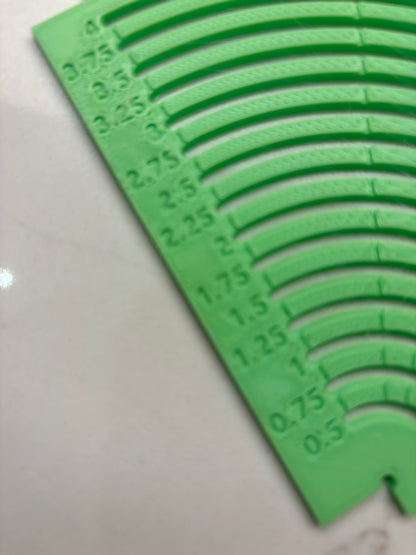 Gabarit de traçage de menuiserie quart de cercle à 90 degrés