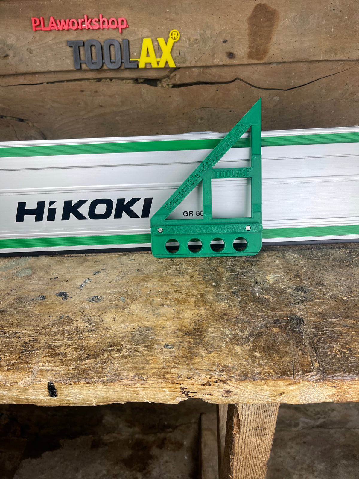 TOOLAX Large Guide Rail Square with 45 & 90 Degree Stops to fit Hikoki Rail