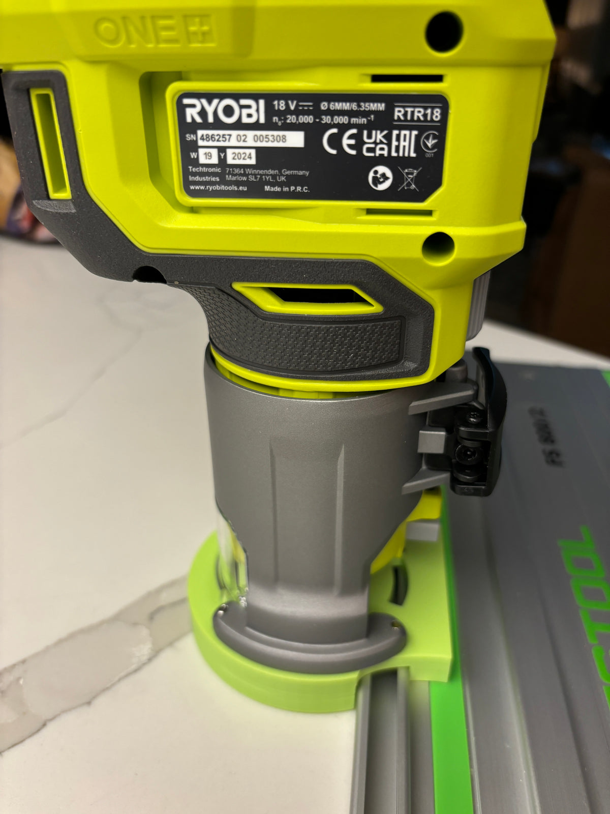 Adaptateur de base plongeante Ryobi RTR18 RTR18C R18TR P601 pour rail de guidage Festool