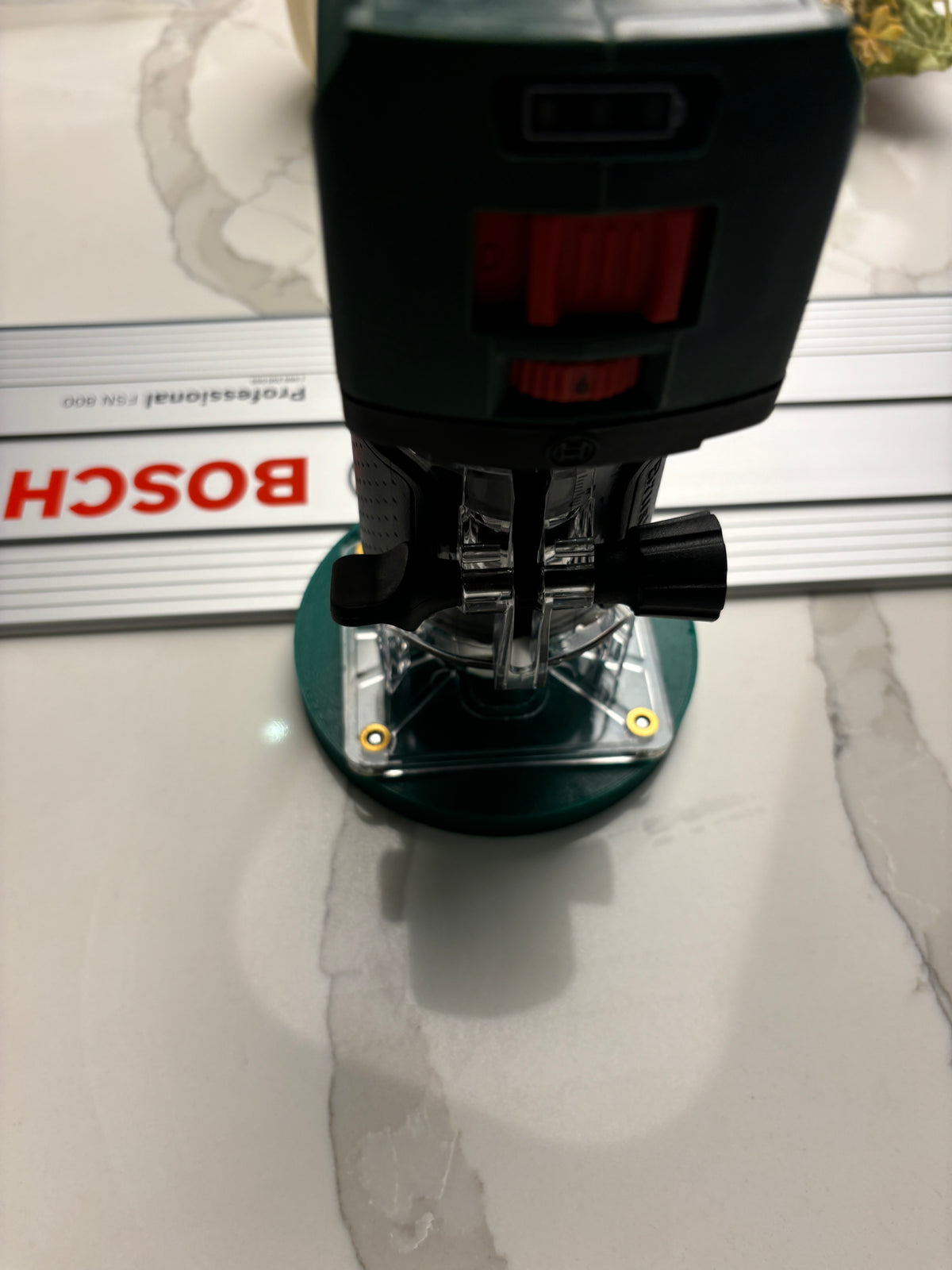 18V-8 Advanced Trim Router Plunge Base compatible with Bosch