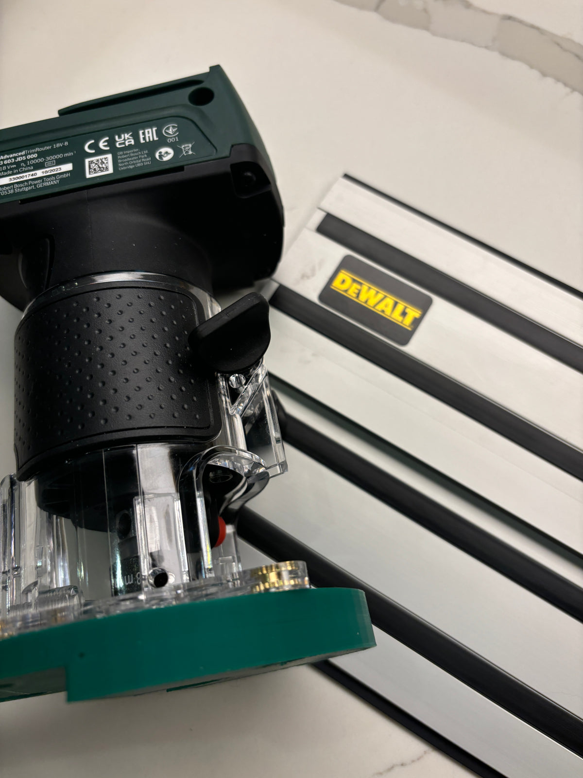 18V-8 Geavanceerde Trim Router Duikbasis Geleiderailadapter compatibel met Dewalt Geleiderail