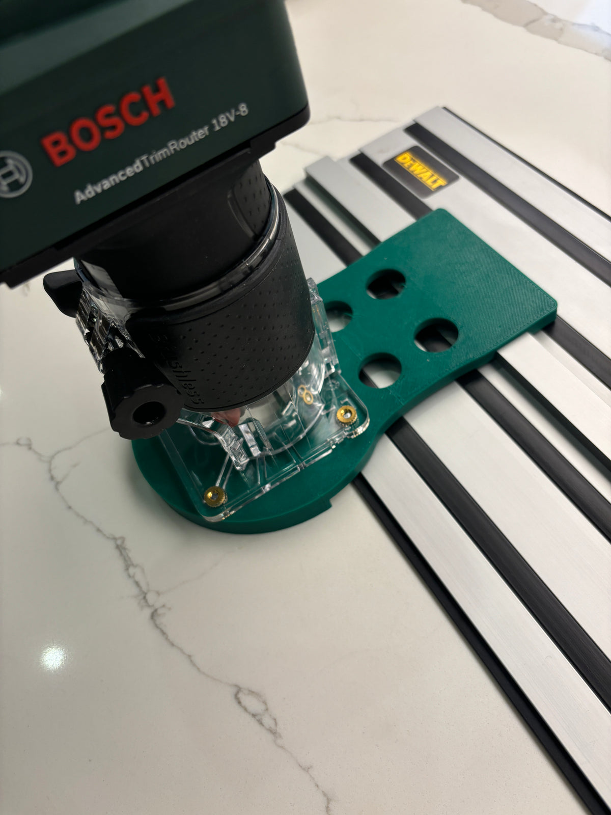 18V-8 Geavanceerde Trim Router Duikbasis Geleiderailadapter compatibel met Dewalt Geleiderail