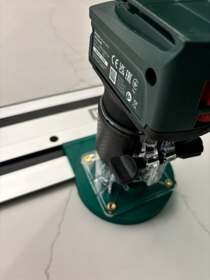 Bosch 18V-8 Advanced Trim Router Plunge Base Guide Rail Adapter to Ryobi Track / Guide Rail