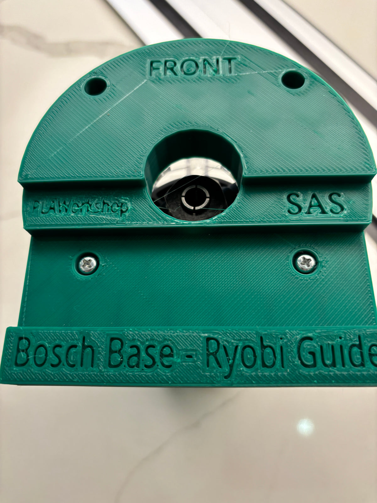 Bosch 18V-8 Advanced Trim Router Plunge Base Guide Rail Adapter to Ryobi Track / Guide Rail