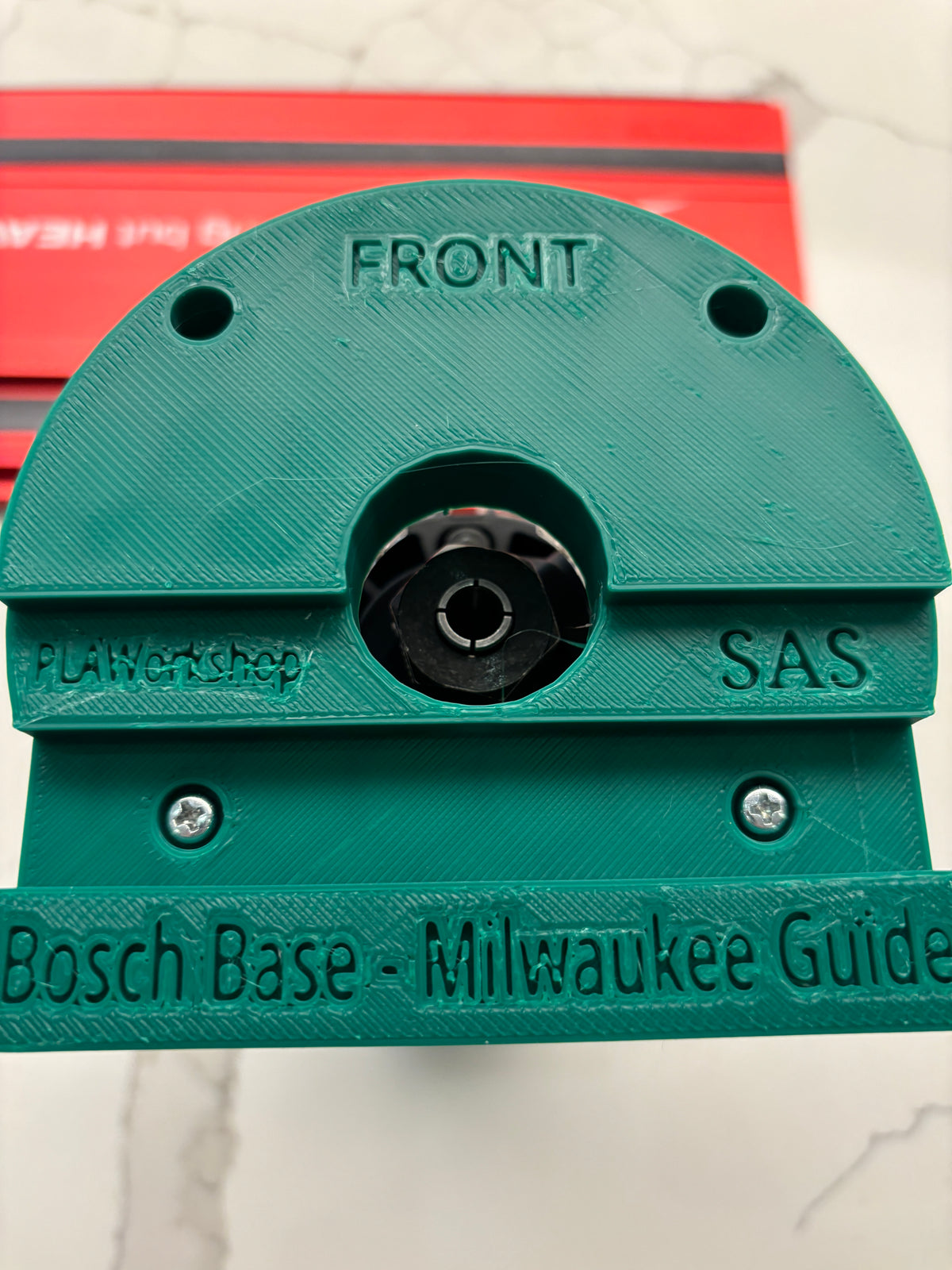Bosch 18V-8 Advanced Trim Router Plunge Base Guide Rail Adapter to Milwaukee Track / Guide Rail