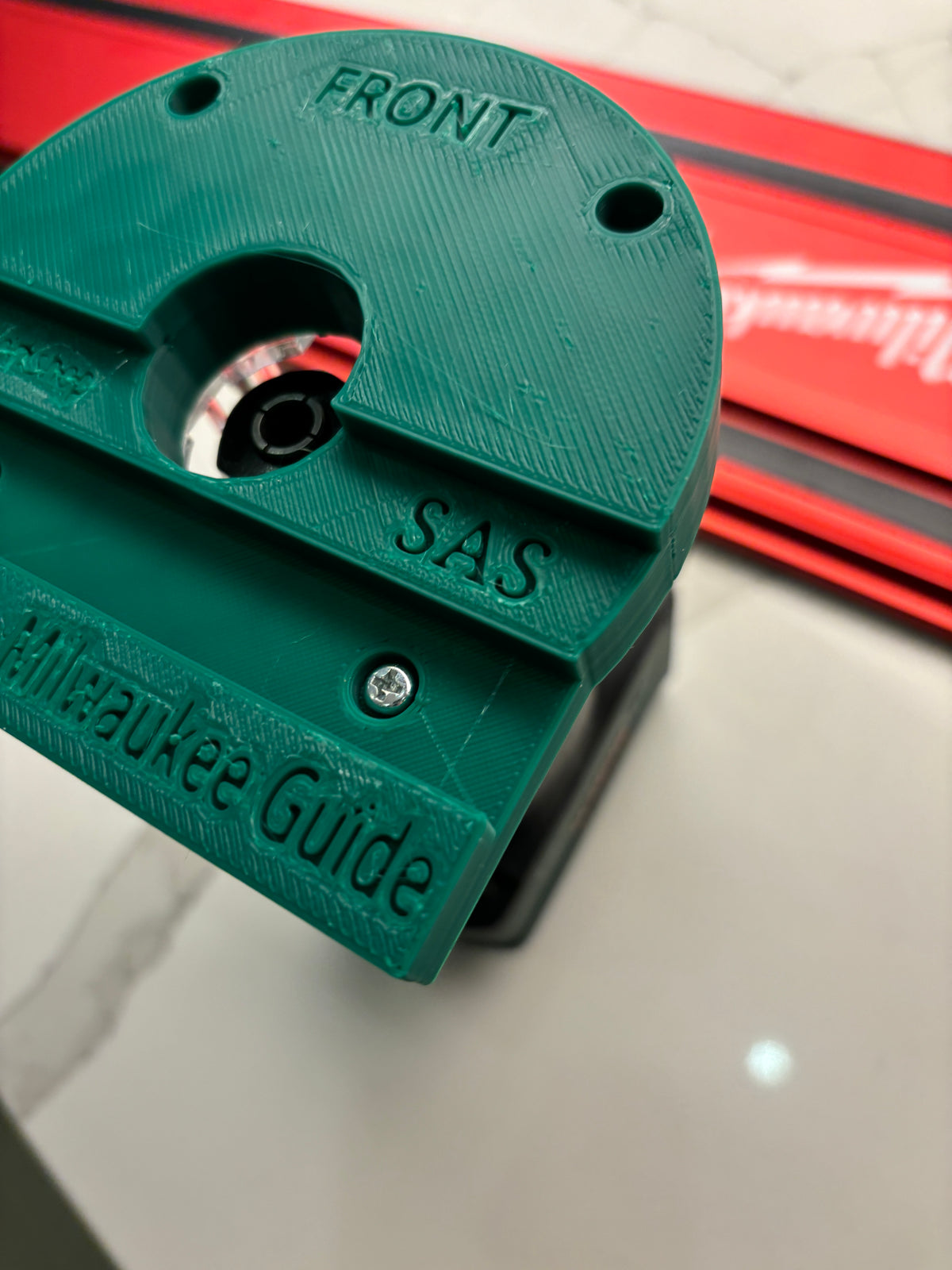 Bosch 18V-8 Advanced Trim Router Plunge Base Guide Rail Adapter to Milwaukee Track / Guide Rail