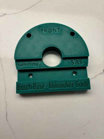 Bosch 18V-8 Advanced Trim Router Plunge Base Guide Rail Adapter to Milwaukee Track / Guide Rail