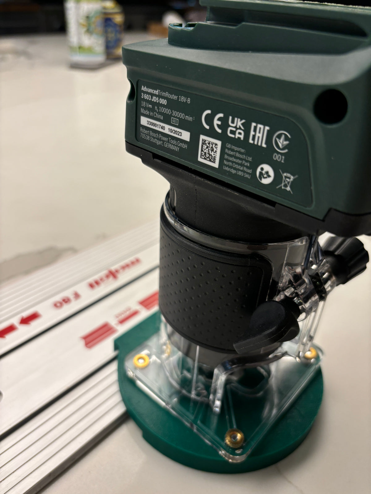 18V-8 Advanced Oberfräse Tauchbasis Führungsschienen-Adapter kompatibel mit Mafell Schiene / Führungsschiene