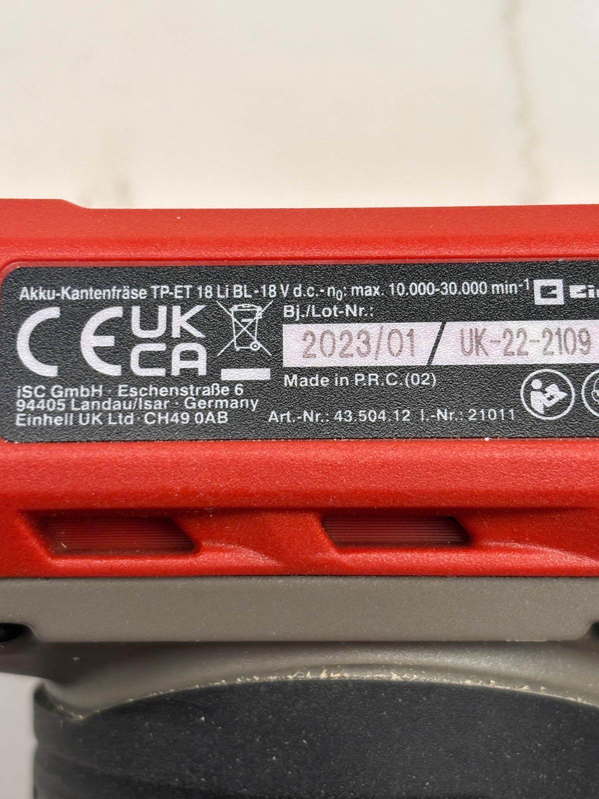 Einhell TP-ET 18 Li BL Fräsbasis-Schablone zum Herstellen von Zapfen-/Schlitzfräsungen/Nuten