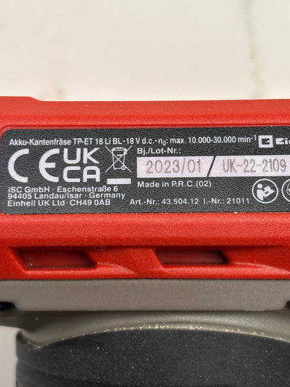 Einhell TP-ET 18 Li BL Fräsbasis-Schablone zum Herstellen von Zapfen-/Schlitzfräsungen/Nuten