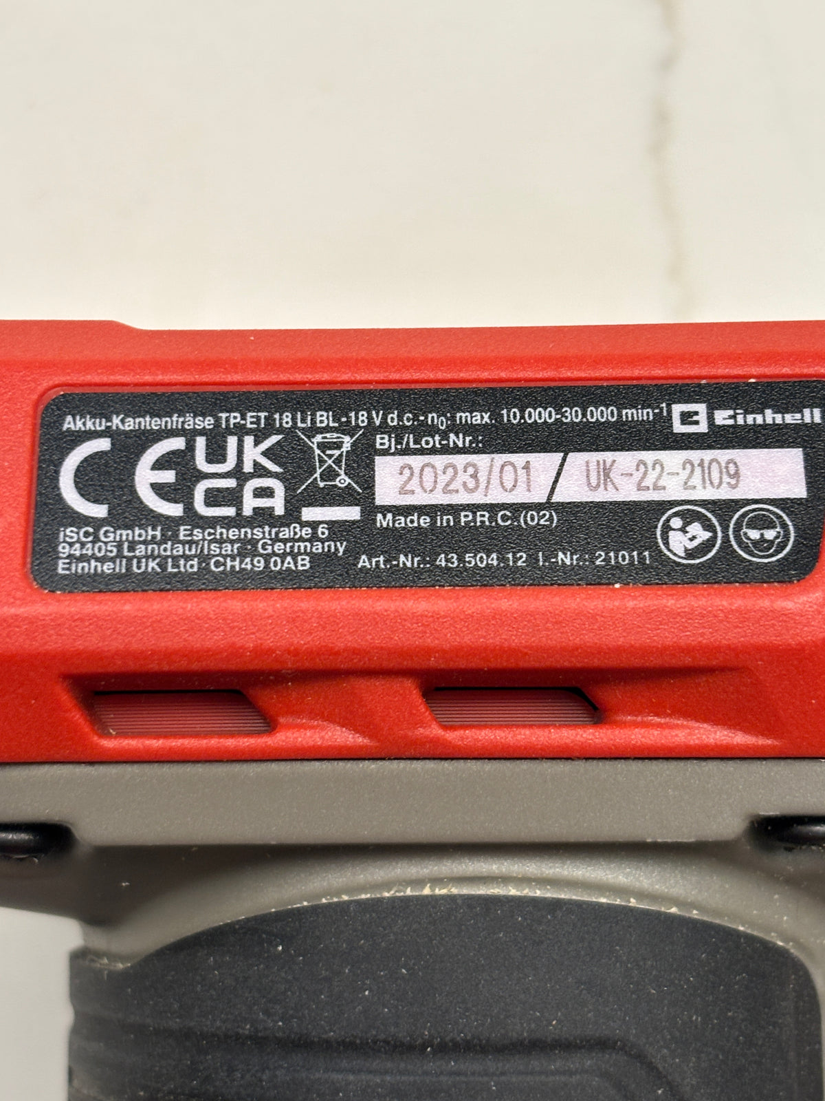 Einhell TP-ET 18 Li BL Fräsbasis-Schablone zum Herstellen von Zapfen-/Schlitzfräsungen/Nuten