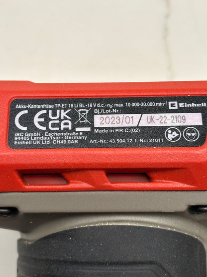Einhell TP-ET 18 Li BL Fräsbasis-Schablone zum Herstellen von Zapfen-/Schlitzfräsungen/Nuten