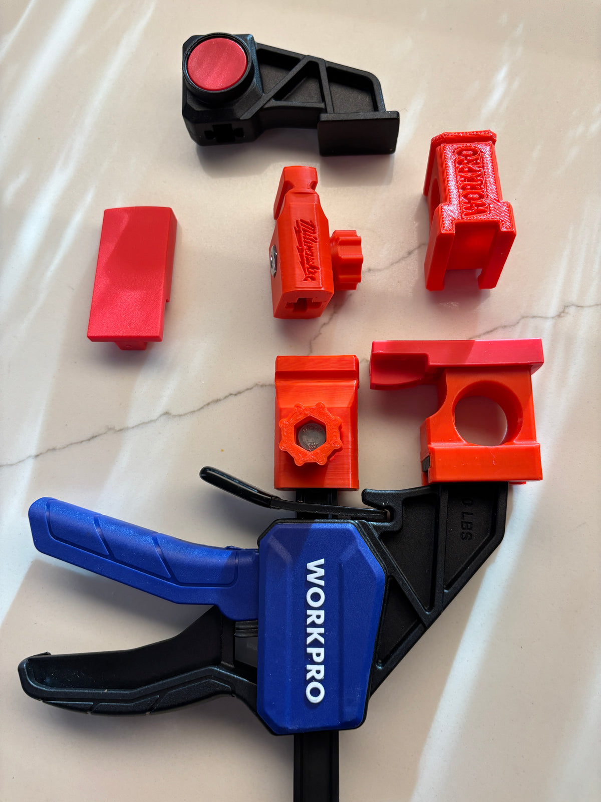 Milwaukee invalzaag geleiderailklem adaptervoeten - passend op WORKPRO snelspanklem