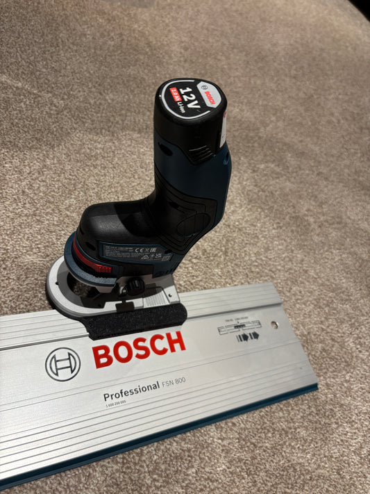 Bosch GKF 12V-8 Cordless Edge Trim Router Base Guide Rail Adapter to Bosch Track / Guide Rail