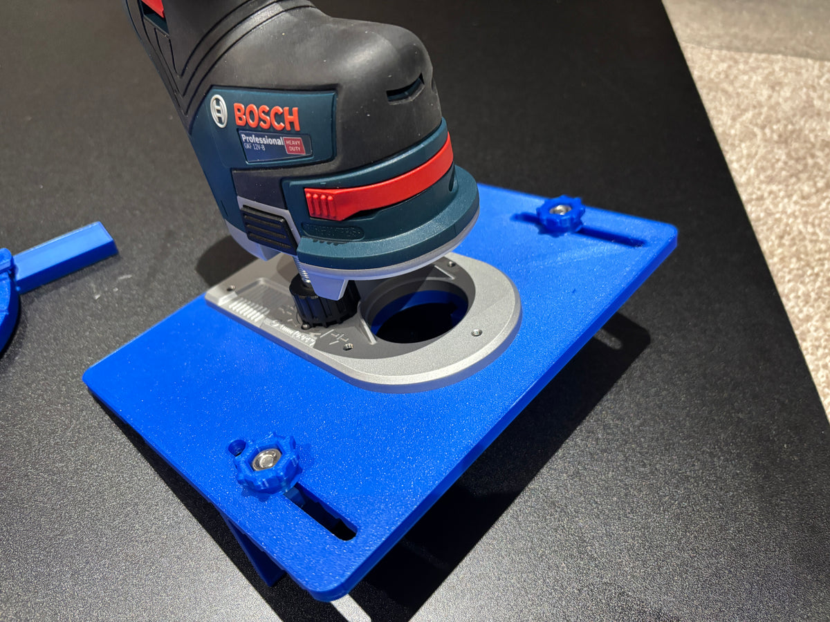 Bosch GKF 12V - 8 Mini Bench Top Router Table with Angle/Fence Guide for Woodworking Bench