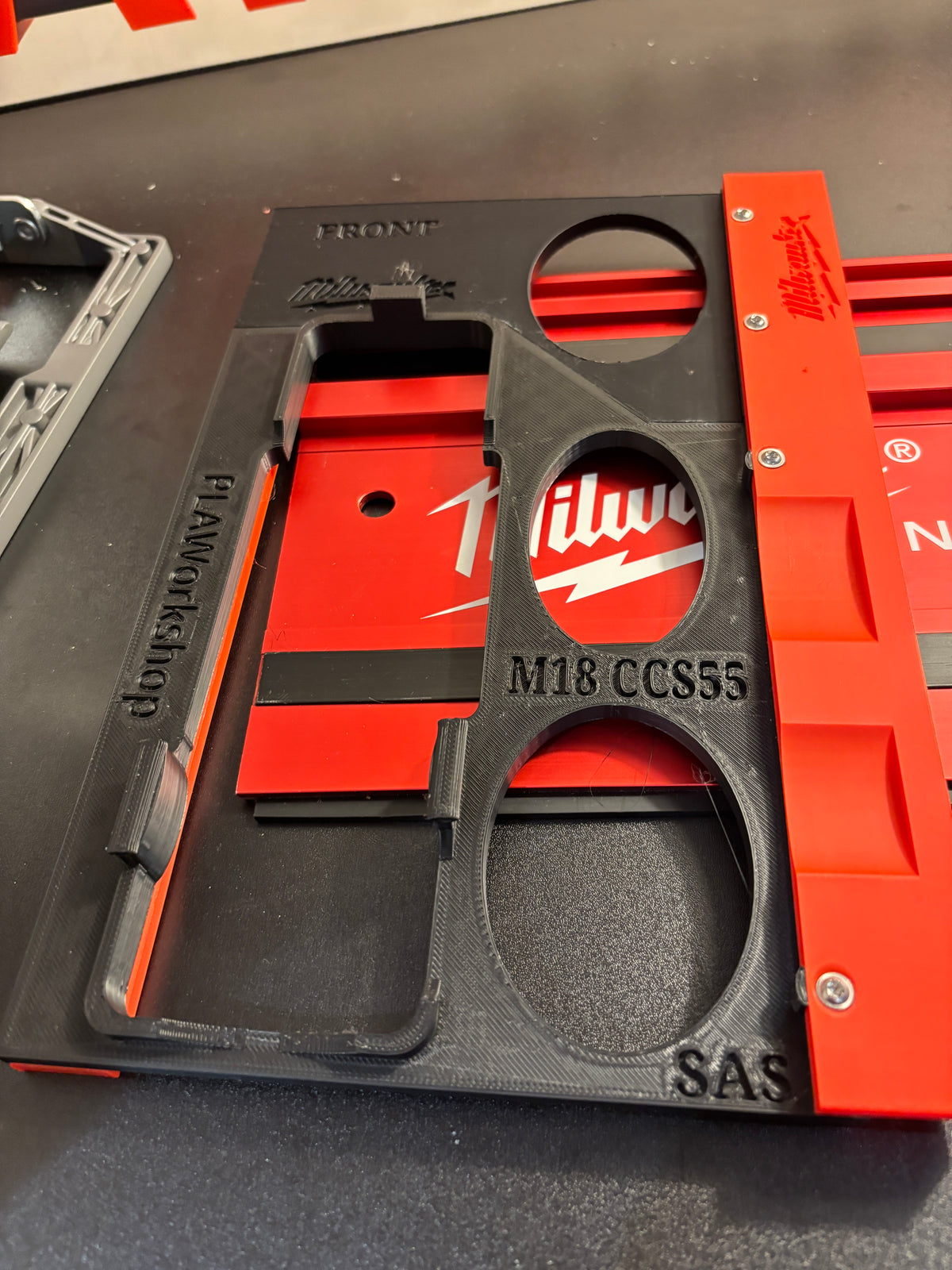 TOOLAX Adaptor base / Skid plate compatible with Milwaukee M18 CCS55 Circular Saw to fit Milwaukee Guide rail