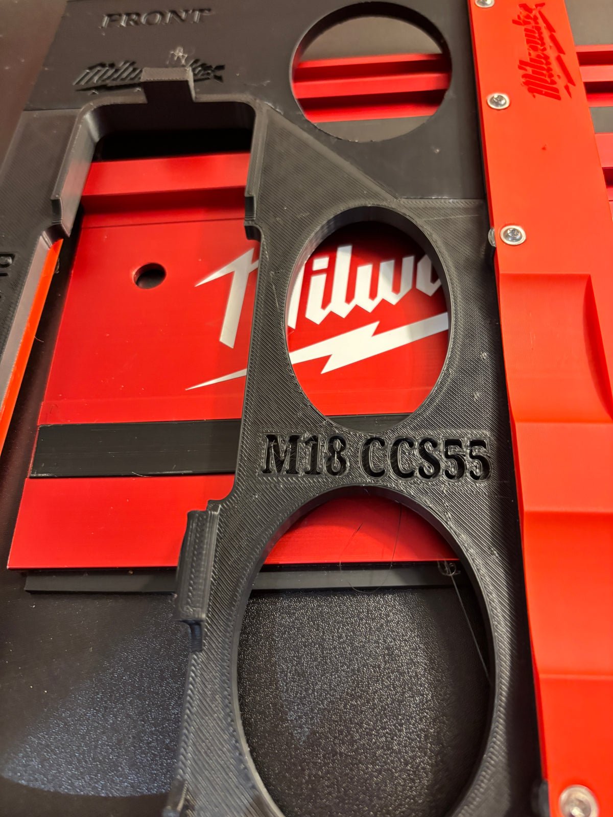 TOOLAX Adaptor base / Skid plate compatible with Milwaukee M18 CCS55 Circular Saw to fit Milwaukee Guide rail