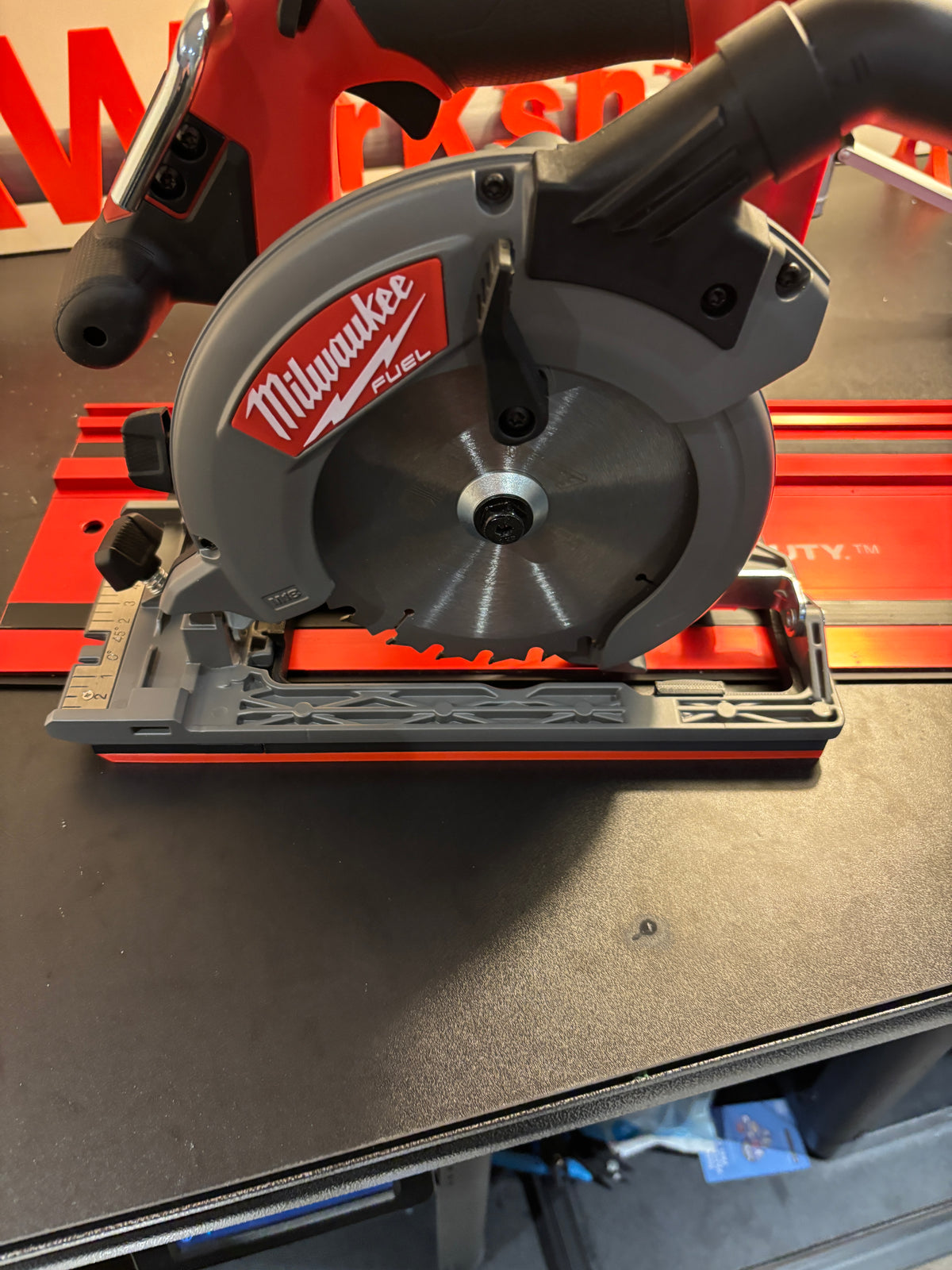 TOOLAX Adaptor base / Skid plate compatible with Milwaukee M18 CCS55 Circular Saw to fit Milwaukee Guide rail