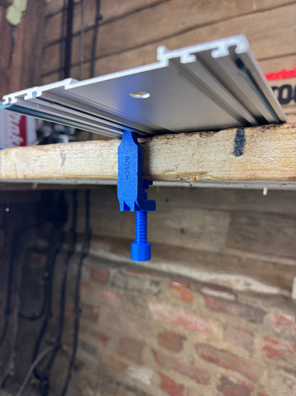 TOOLAX G-Klemme All-in-One + 45&90 Grad Winkelanschlag für Führungsschiene kompatibel mit Bosch