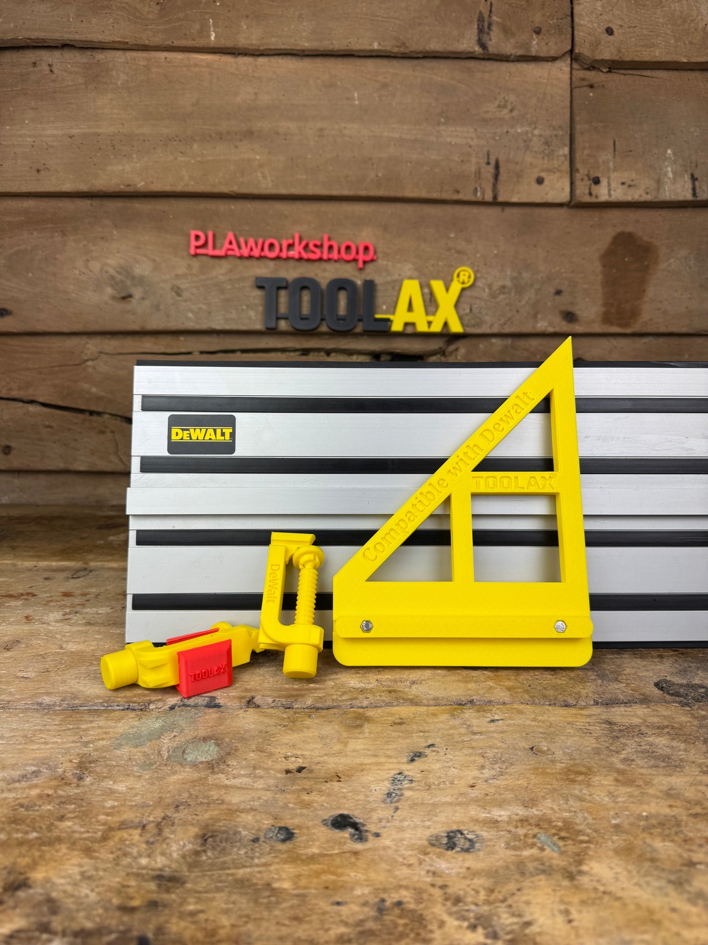TOOLAX G-Clamp All-In-One + 45&90 Degree Angle Guide Rail Stop compatible with Dewalt