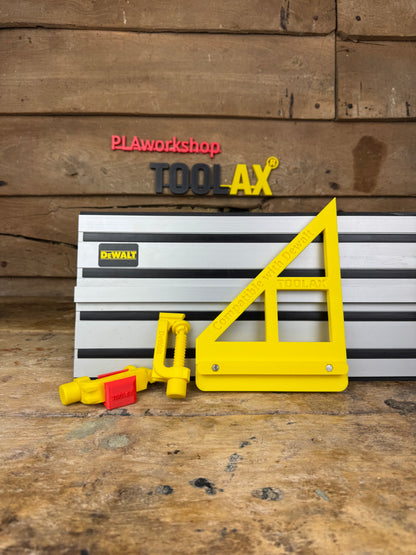 TOOLAX G-Clamp All-In-One + 45&90 Degree Angle Guide Rail Stop compatible with Dewalt