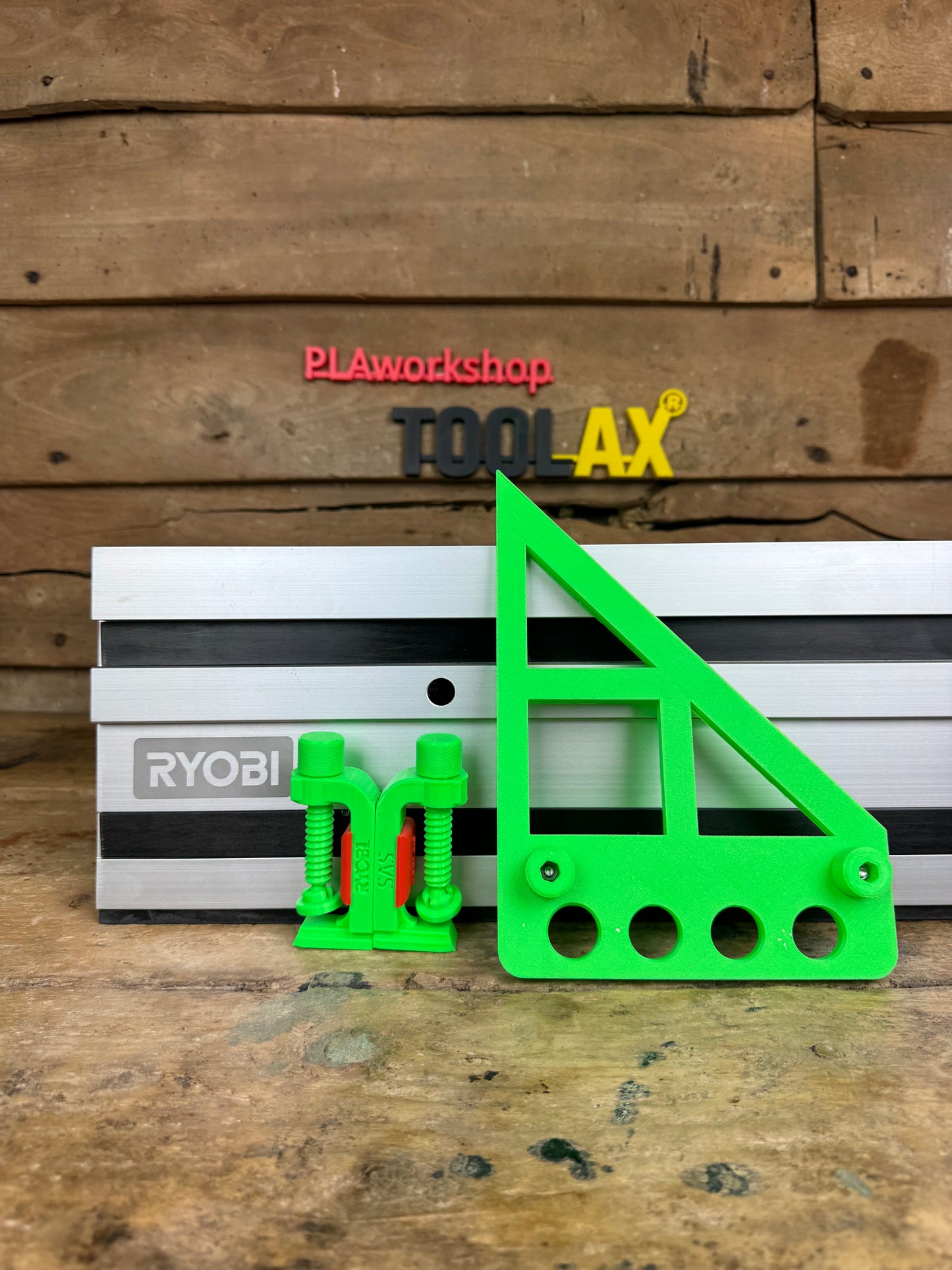 TOOLAX G-Clamp All-In-One + 45&90 Degree Angle Guide Rail Stop compatible with Ryobi