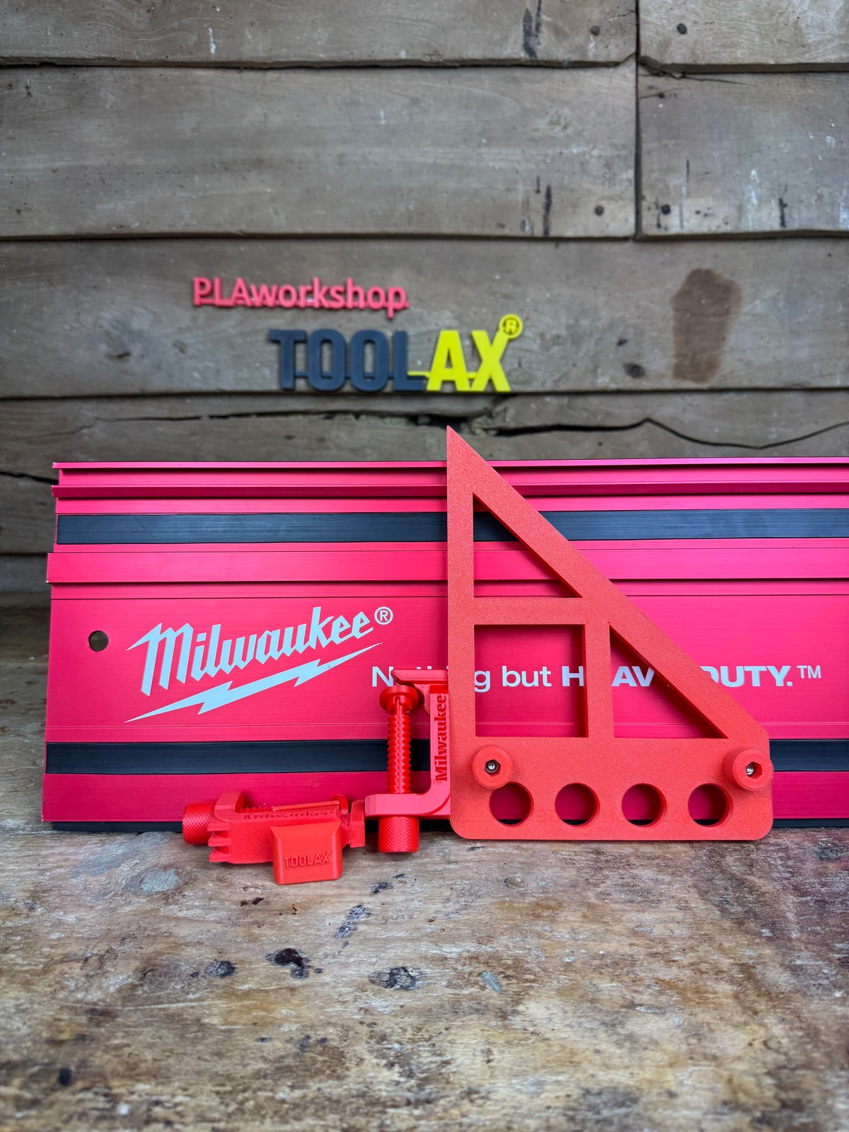 TOOLAX G-Klemme All-in-One + 45&90 Grad Winkelanschlag für Führungsschiene kompatibel mit Milwaukee