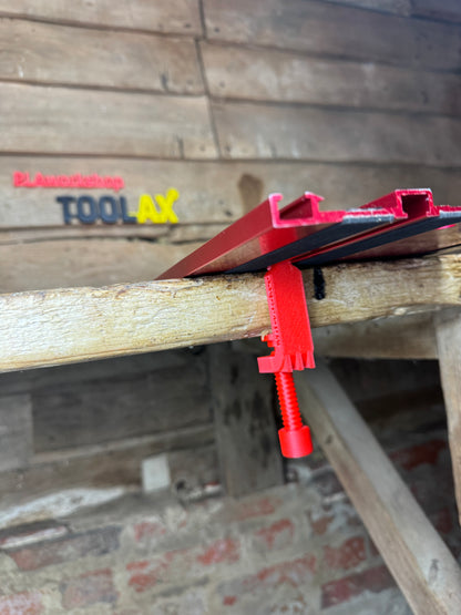 TOOLAX G-Klemme All-in-One + 45&90 Grad Winkelanschlag für Führungsschiene kompatibel mit Milwaukee