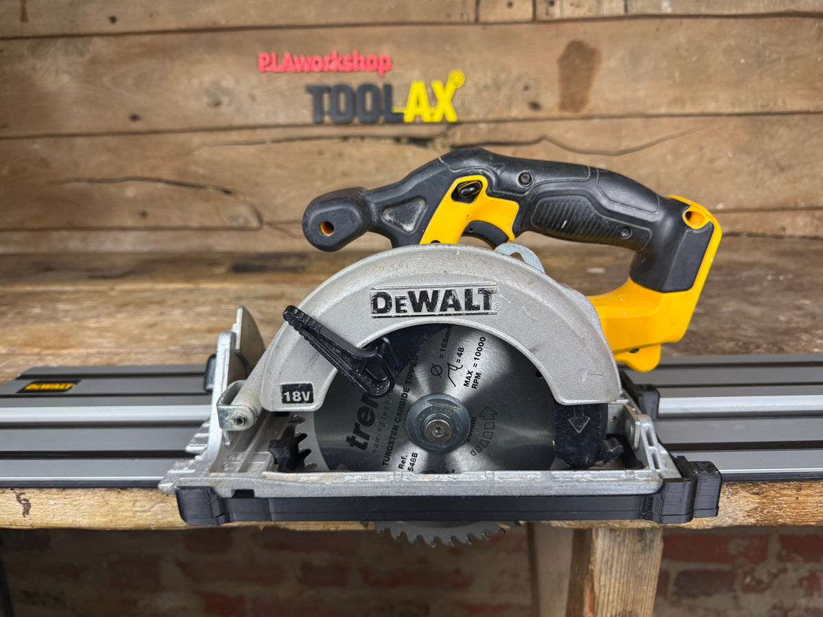 TOOLAX Guide Rail Adapter Base – Cut Perfect 45° & 90° Angles compatible with Dewalt Circular Saws DCS391 & DCS565  – for Dewalt Guide Rails