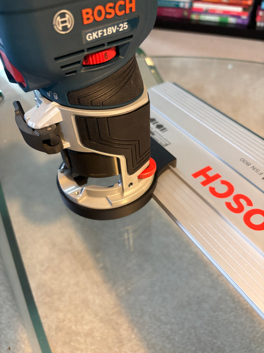 Base plongeante de défonceuse Bosch GKF 18V-25 – Adaptateur pour rail de guidage Bosch