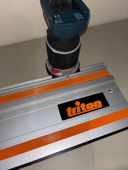 Bosch GKF 18V-25 Advanced bovenfrees invalvoet geleiderail adapter naar Triton spoor/geleiderail