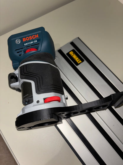 Bosch GKF 18V-25 Trim Router Plunge Base Guide Rail Adapter to Dewalt Track / Guide Rail