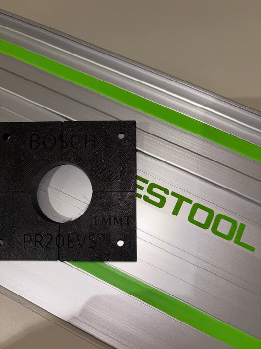 Bosch PR20EVS Trim Router Plunge Base Guide Rail Adapter to Festool Track / Guide Rail