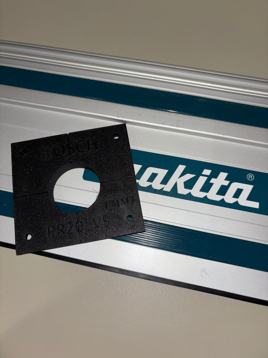 Bosch PR20EVS Trim Router Plunge Base Guide Rail Adapter to Makita Track / Guide Rail