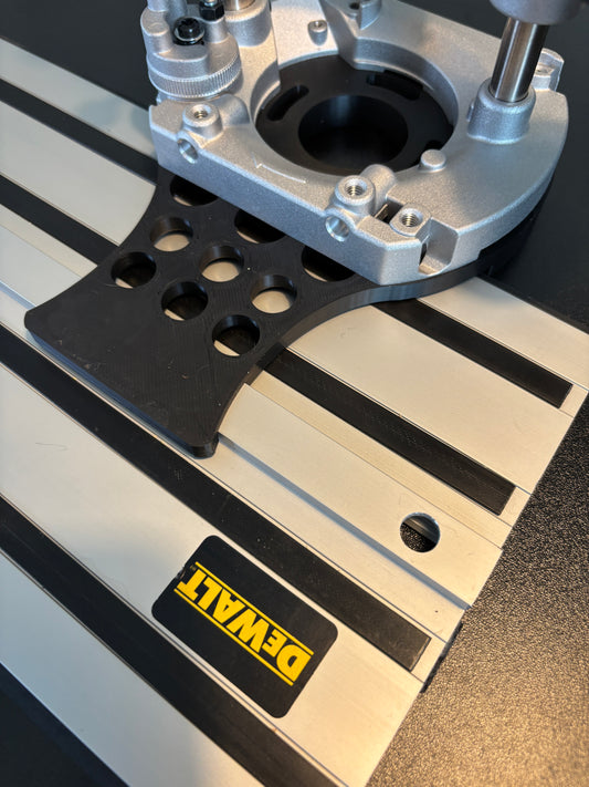 Dewalt DNP612 Fräsbasis mit Eintauchfunktion Adapter für Führungsschiene zur Passung an Dewalt Führungsschiene