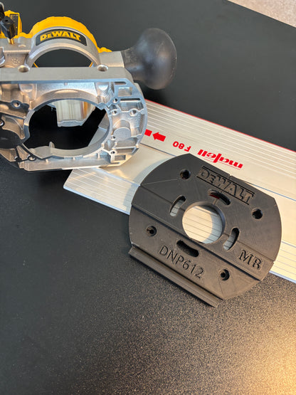Dewalt DNP612 bovenfreesinbouwadapter voor geleiderail, passend op Mafell-geleiderails