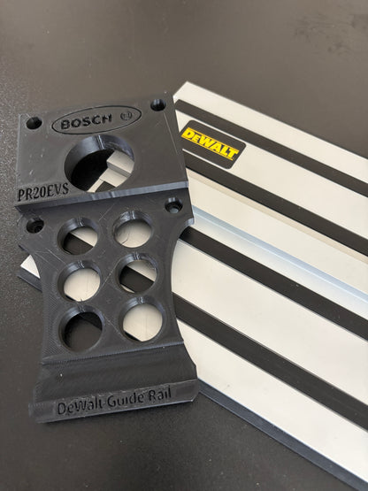 Adaptateur de rail de guidage pour base plongeante de défonceuse affleureuse Bosch PR20EVS vers rail/guide Dewalt