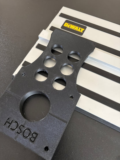 Adaptateur de rail de guidage pour base plongeante de défonceuse affleureuse Bosch PR20EVS vers rail/guide Dewalt
