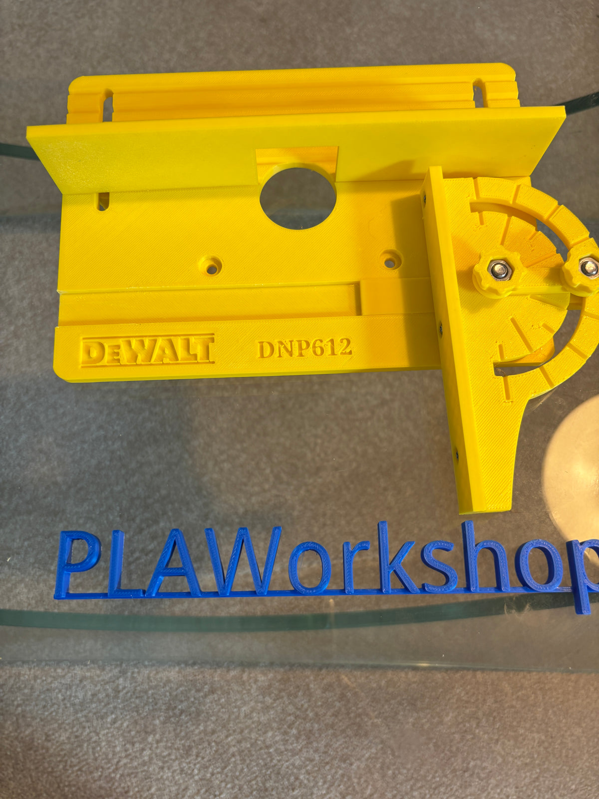 TOOLAX Mini Bench Top Router Table with Angle/Fence Guide fits Dewalt Routers DCW600 DWP611 via DNP612 Plunge Base
