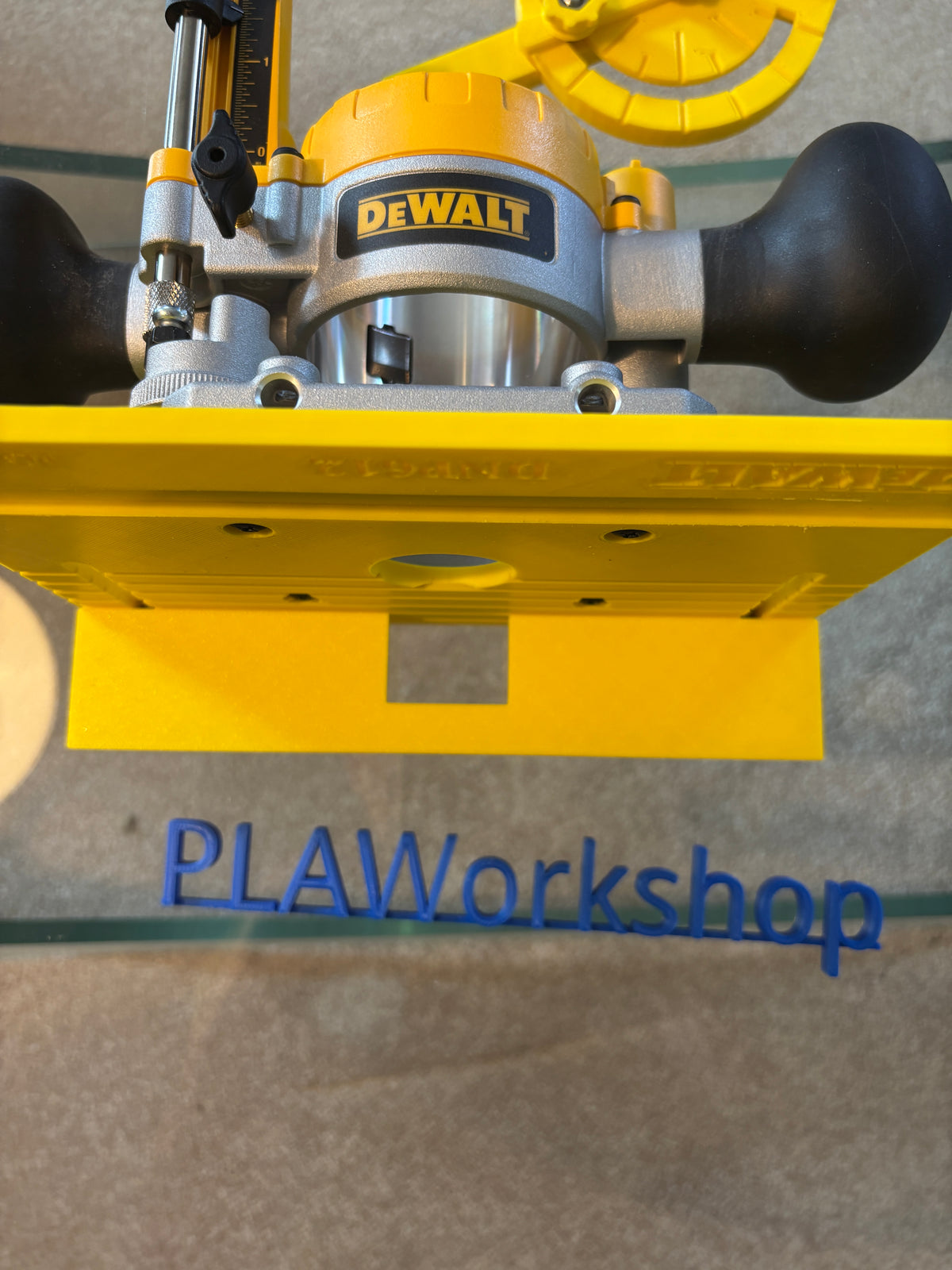 TOOLAX Mini Bench Top Router Table with Angle/Fence Guide fits Dewalt Routers DCW600 DWP611 via DNP612 Plunge Base