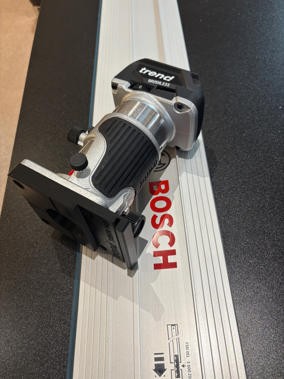 Trend T18S / R 14B kantenfrees geleiderailadapter voor Bosch geleiderail