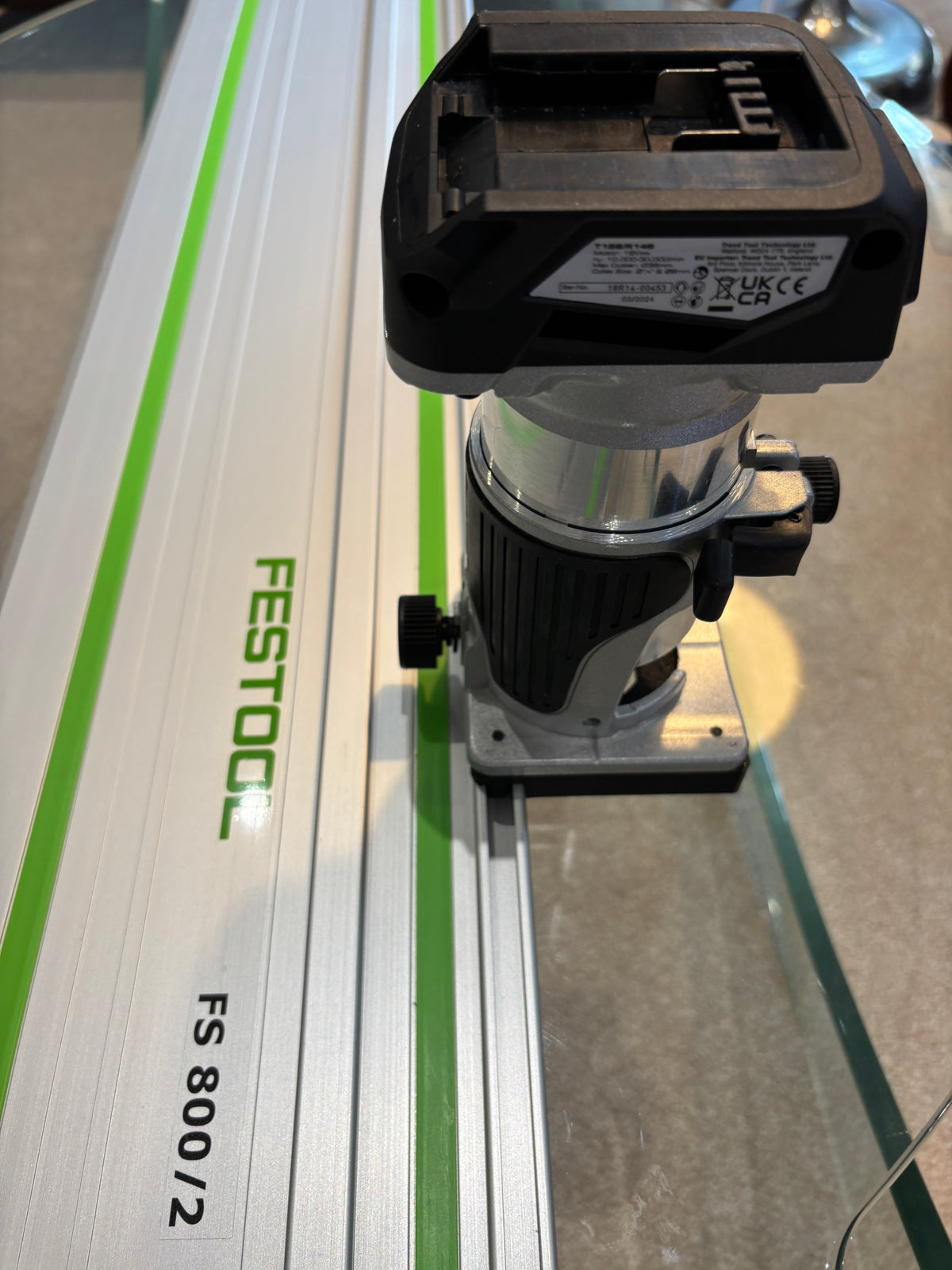 Trend T18S / R 14B kantenfrees geleiderailbasisadapter geschikt voor Festool-rail / geleiderail
