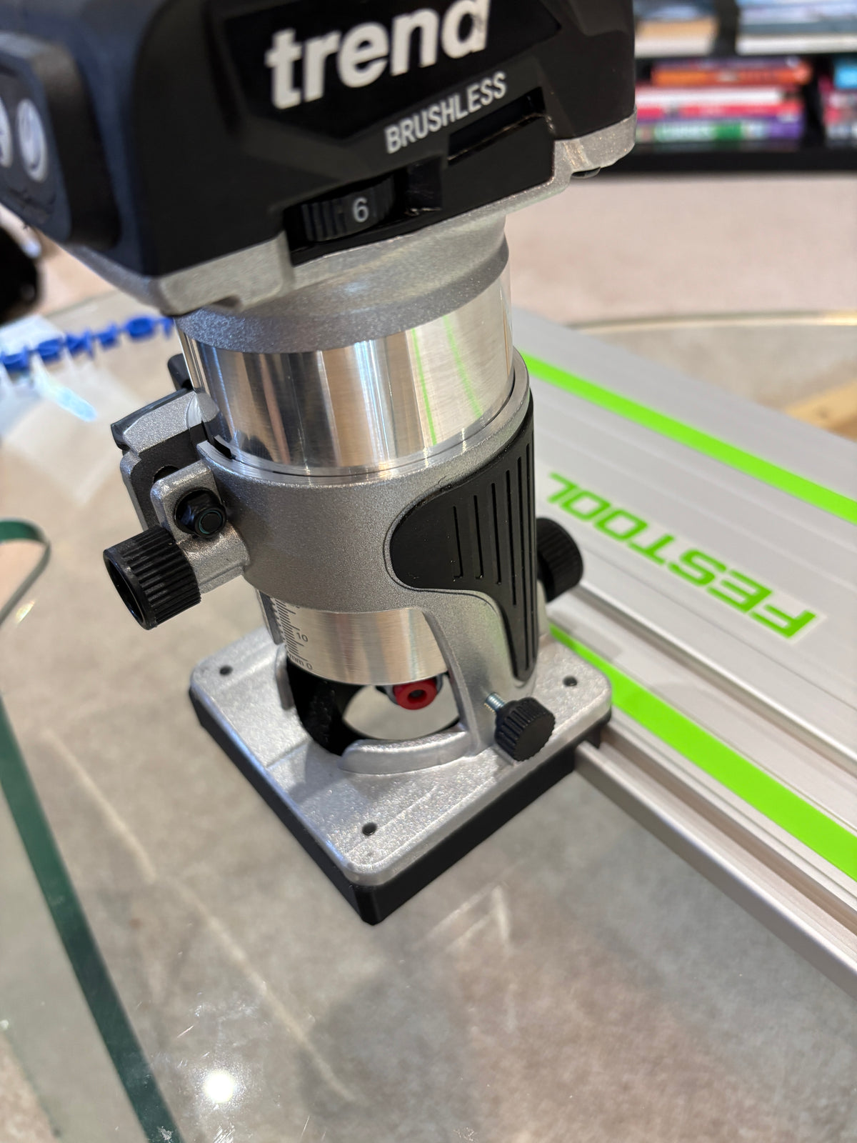 Trend T18S / R 14B kantenfrees geleiderailbasisadapter geschikt voor Festool-rail / geleiderail