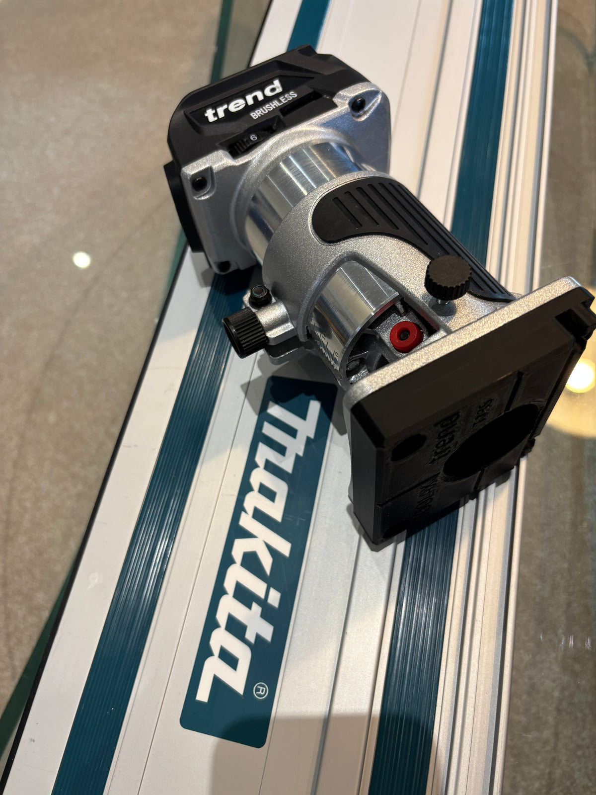 Trend T18S / R 14B kantenfrees geleiderailadapter voor Makita-geleiderail
