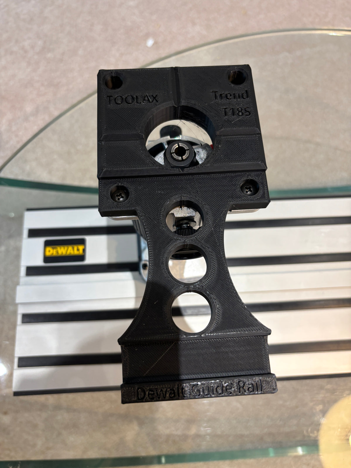 Trend T18S / R 14B Trim Router Guide Rail Adapter to Dewalt Track / Guide Rail