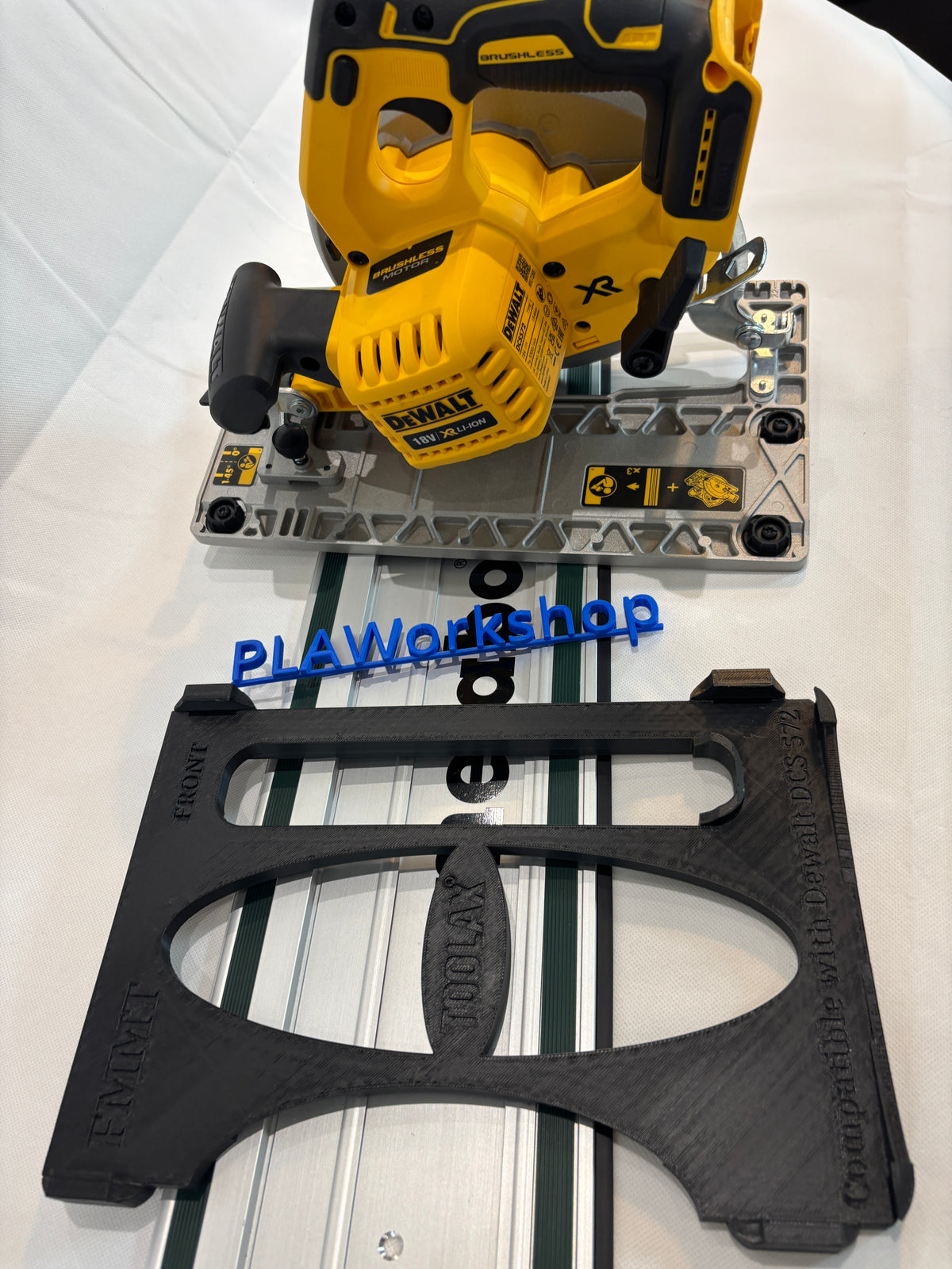 Adaptateur TOOLAX pour scie circulaire Dewalt DCS572 – Compatible avec le rail de guidage Metabo