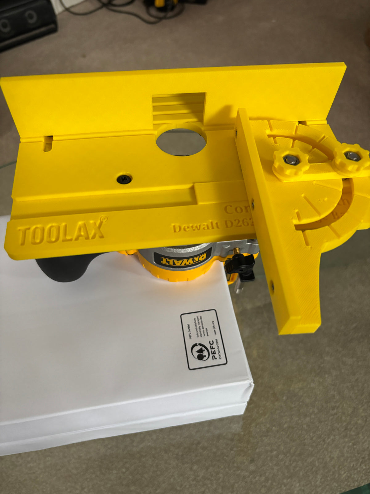 TOOLAX Mini Bench Top Router Table with Angle/Fence Guide for Dewalt DCW604 D26203 D26204 via D262004 Plunge Base